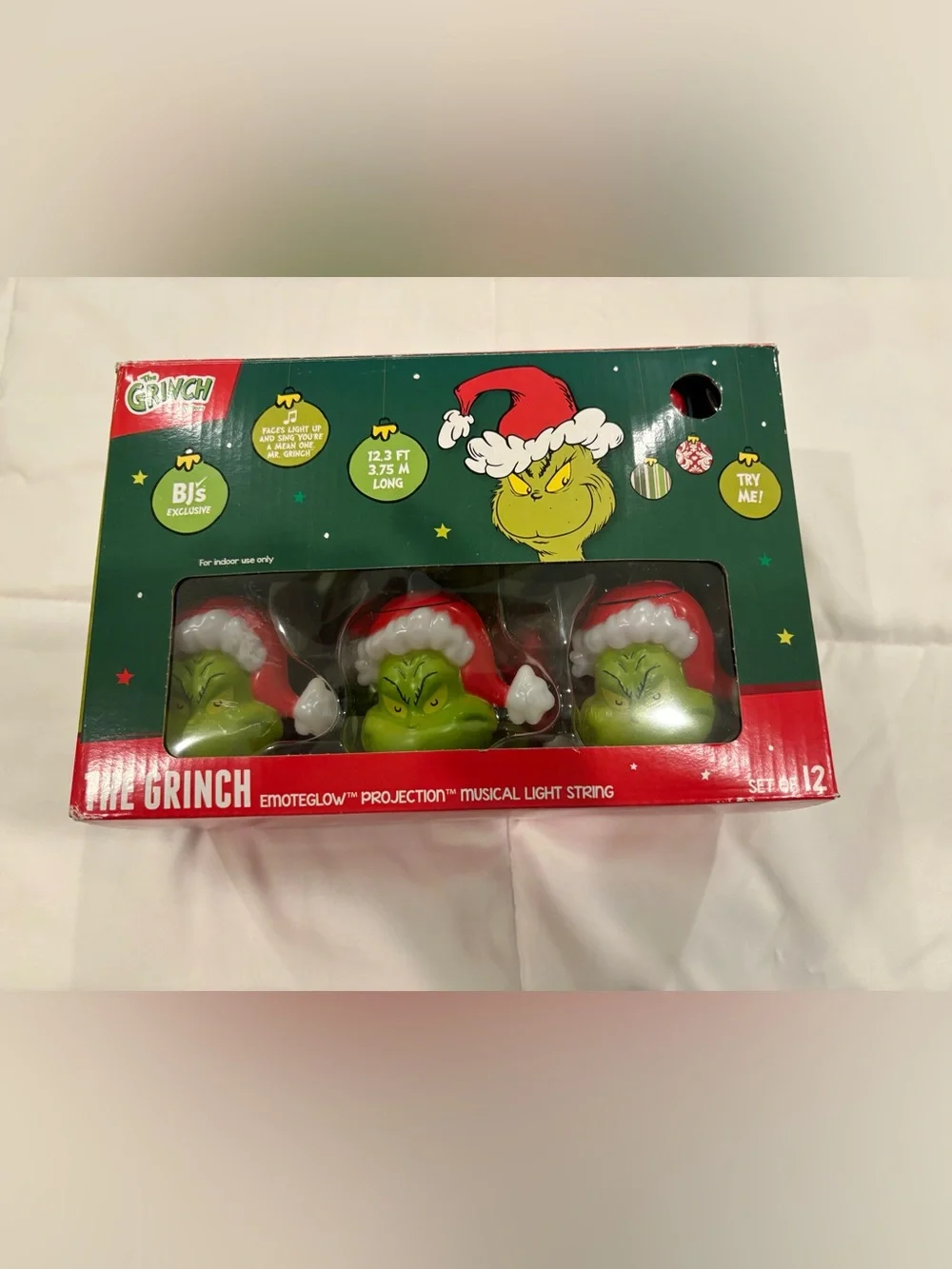 The Grinch Green & Red Musical Light String - holiday decor for tree
